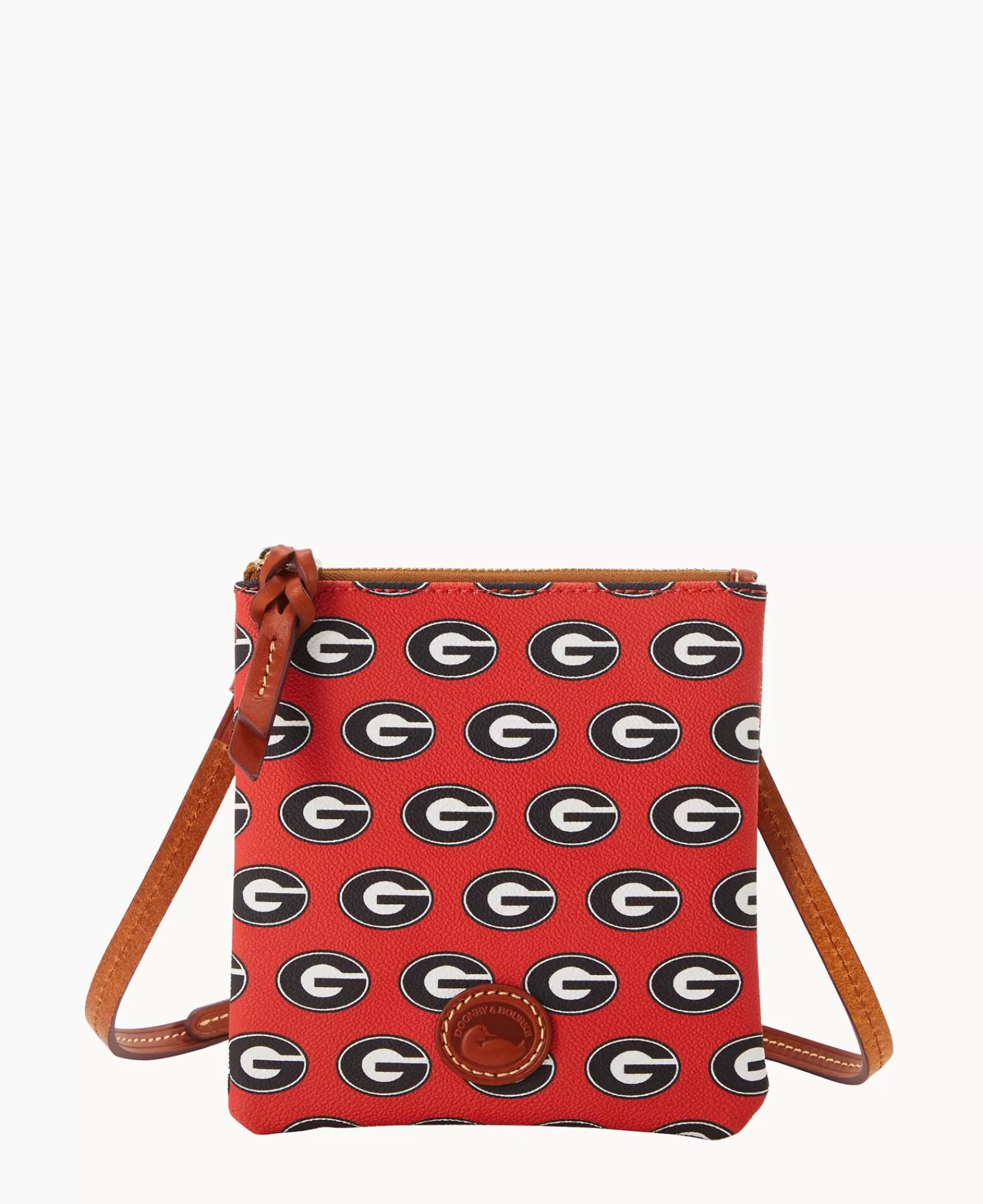 Shoulder Bags | Crossbodies>Dooney & Bourke Collegiate University of Georgia Small North South Top Zip Crossbody Red