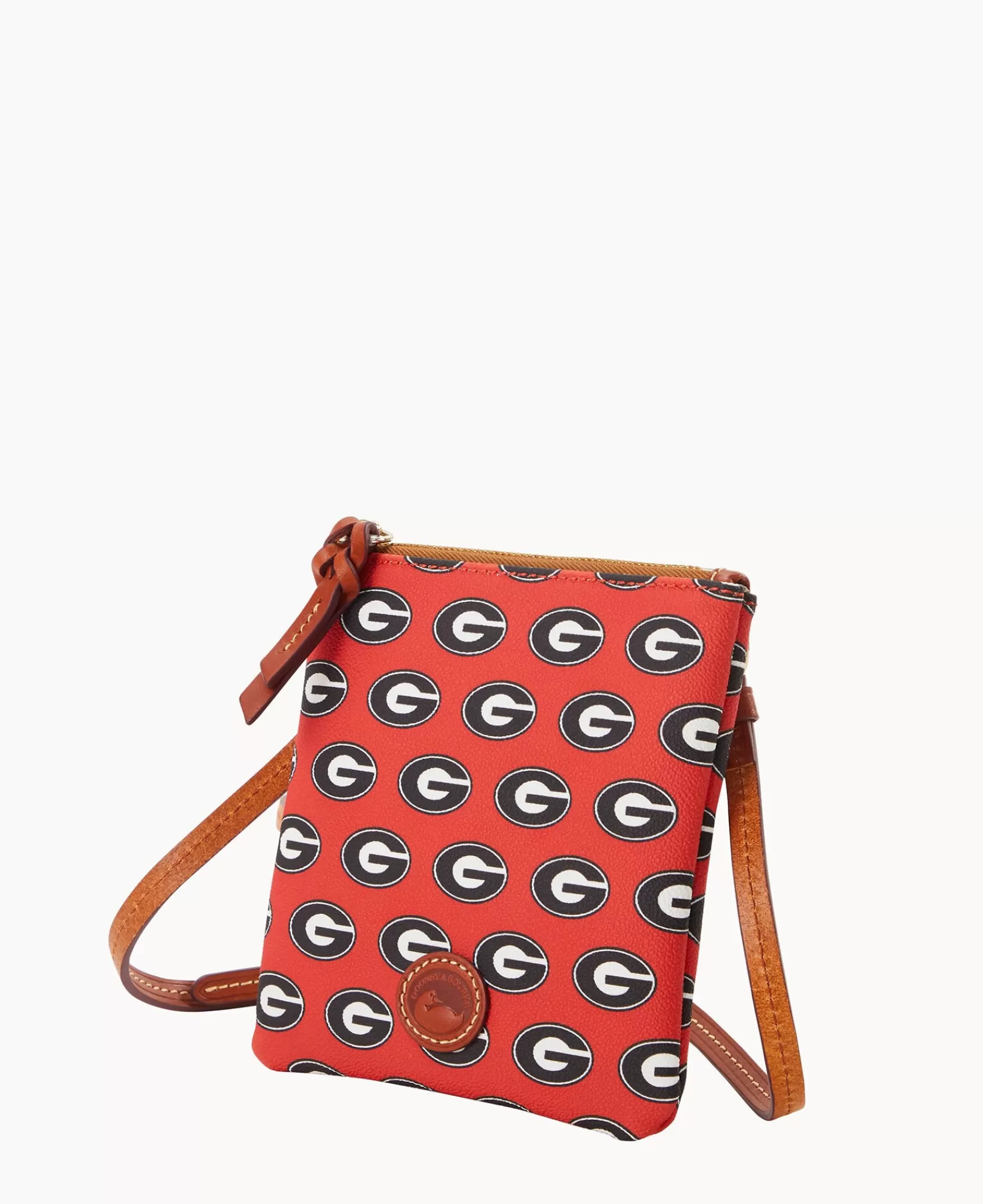 Shoulder Bags | Crossbodies>Dooney & Bourke Collegiate University of Georgia Small North South Top Zip Crossbody Red