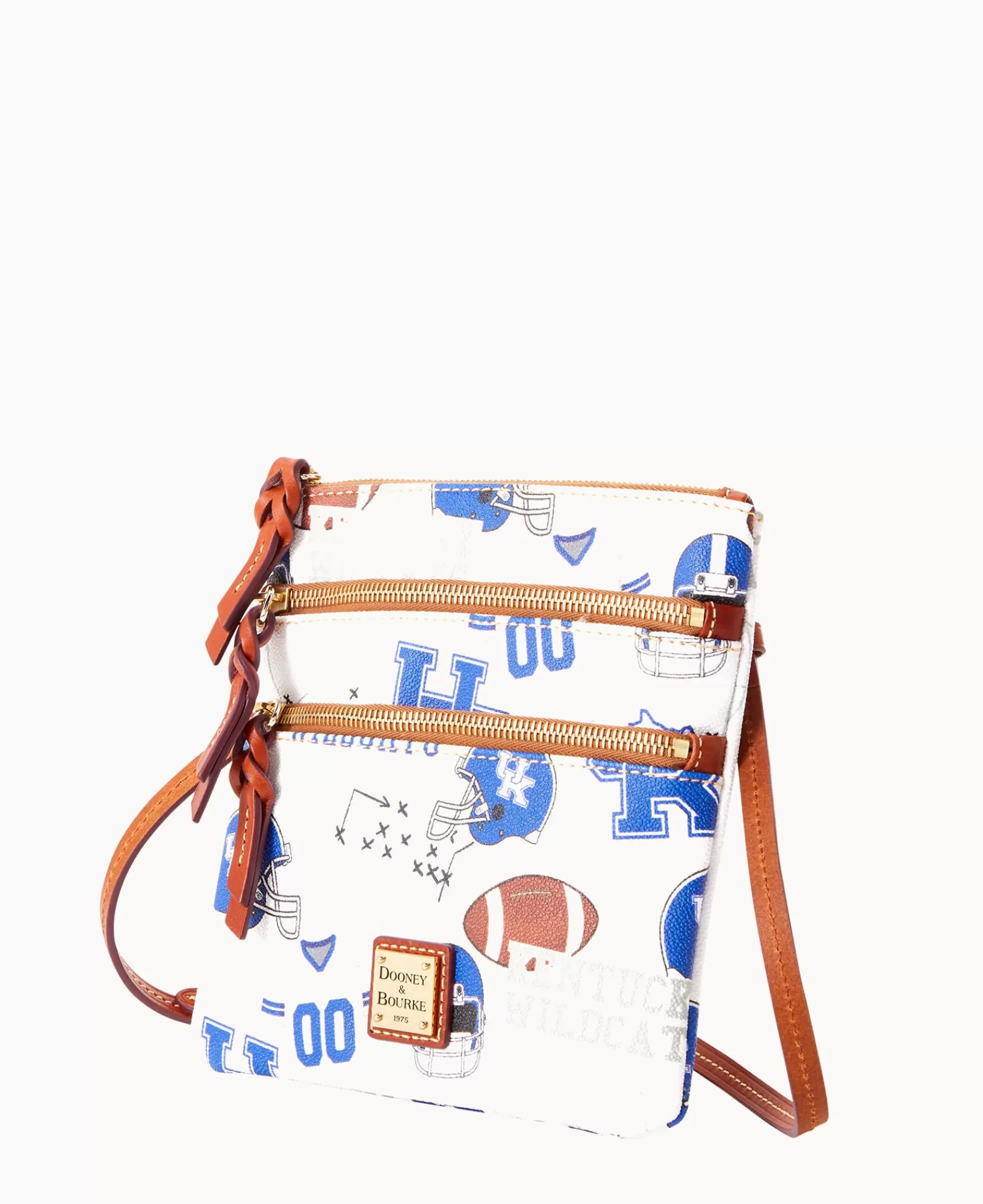 Shoulder Bags | Crossbodies>Dooney & Bourke Collegiate University of Kentucky North South Triple Zip Crossbody WhiteMulti
