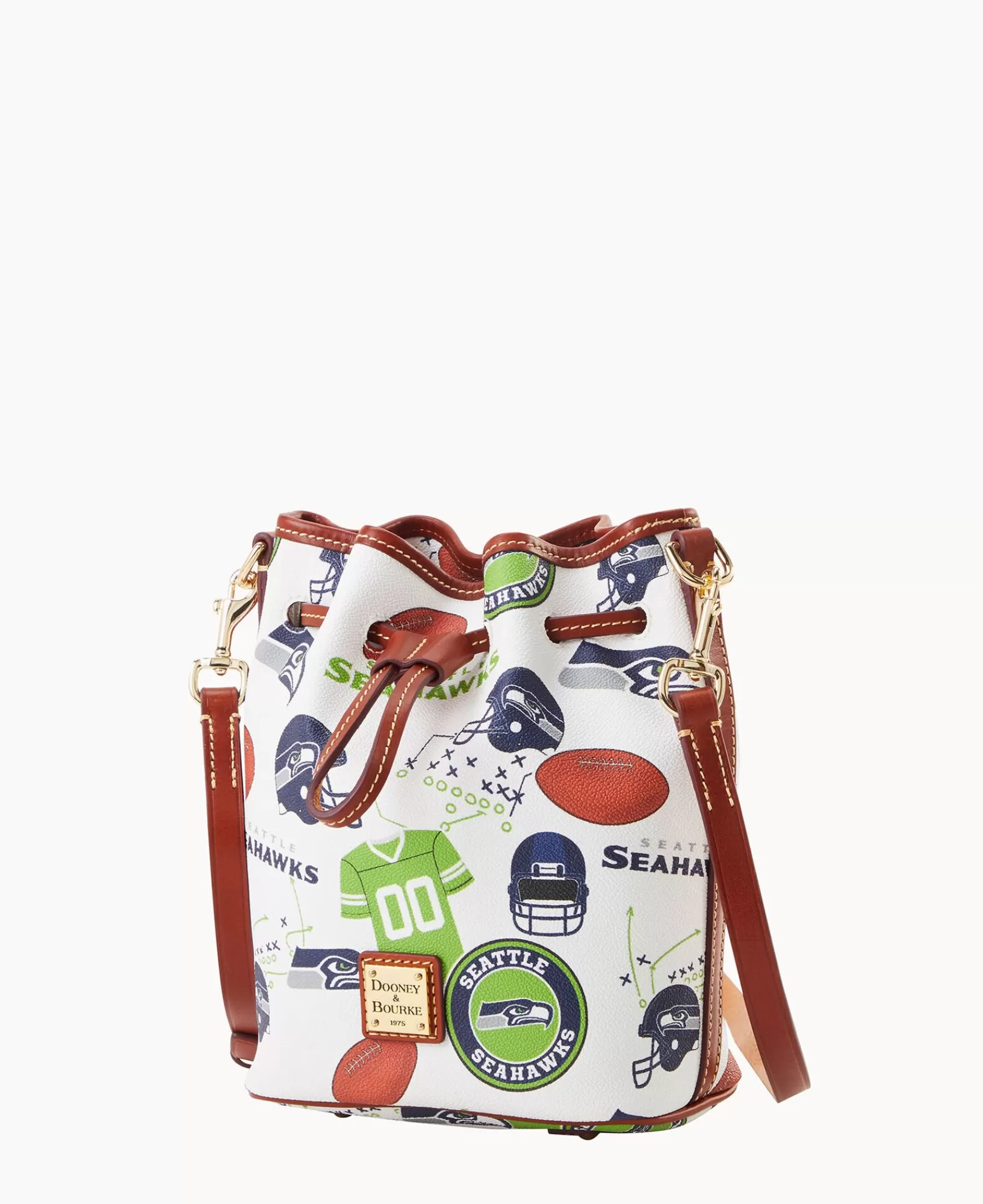 Shoulder Bags | Crossbodies>Dooney & Bourke NFL Seahawks Small Drawstring WhiteMulti